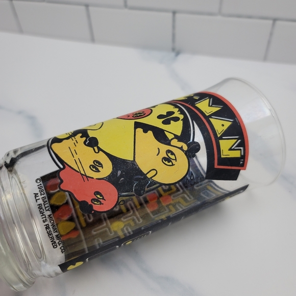 Vtg PAC-MAN Glass Tumbler 1982 Bally Midway - Picture 7 of 16